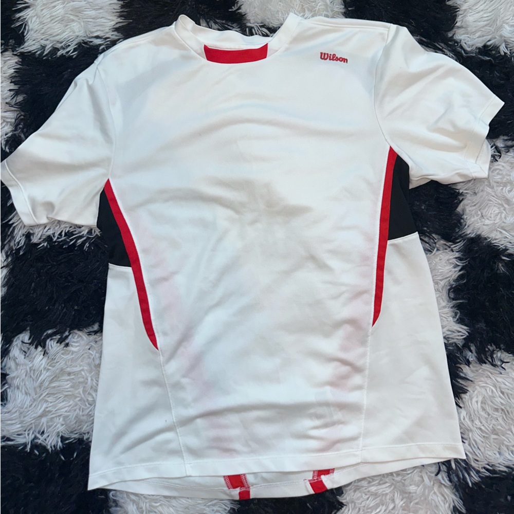 Wilson White Shirt with Red and Black Accents